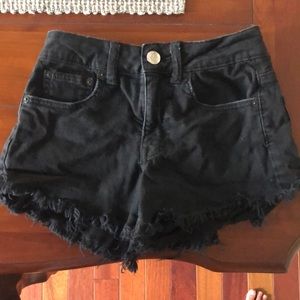 High-rise Black American Eagle Jean Shorts
